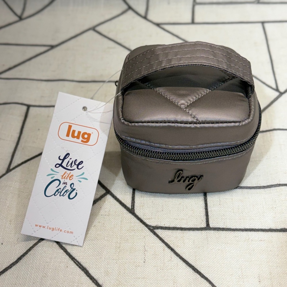 Lug Mini Swiz Jewelry Box OS Metallic Pearl Quilted Travel Case NWT